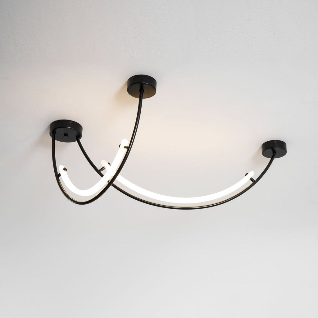Lampada a sospensione al neon doppia sfalsata — illuminazione integrata da 3000 K