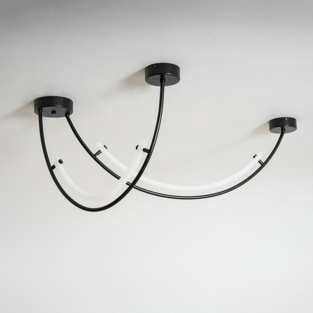 Lampada a sospensione al neon doppia sfalsata — illuminazione integrata da 3000 K