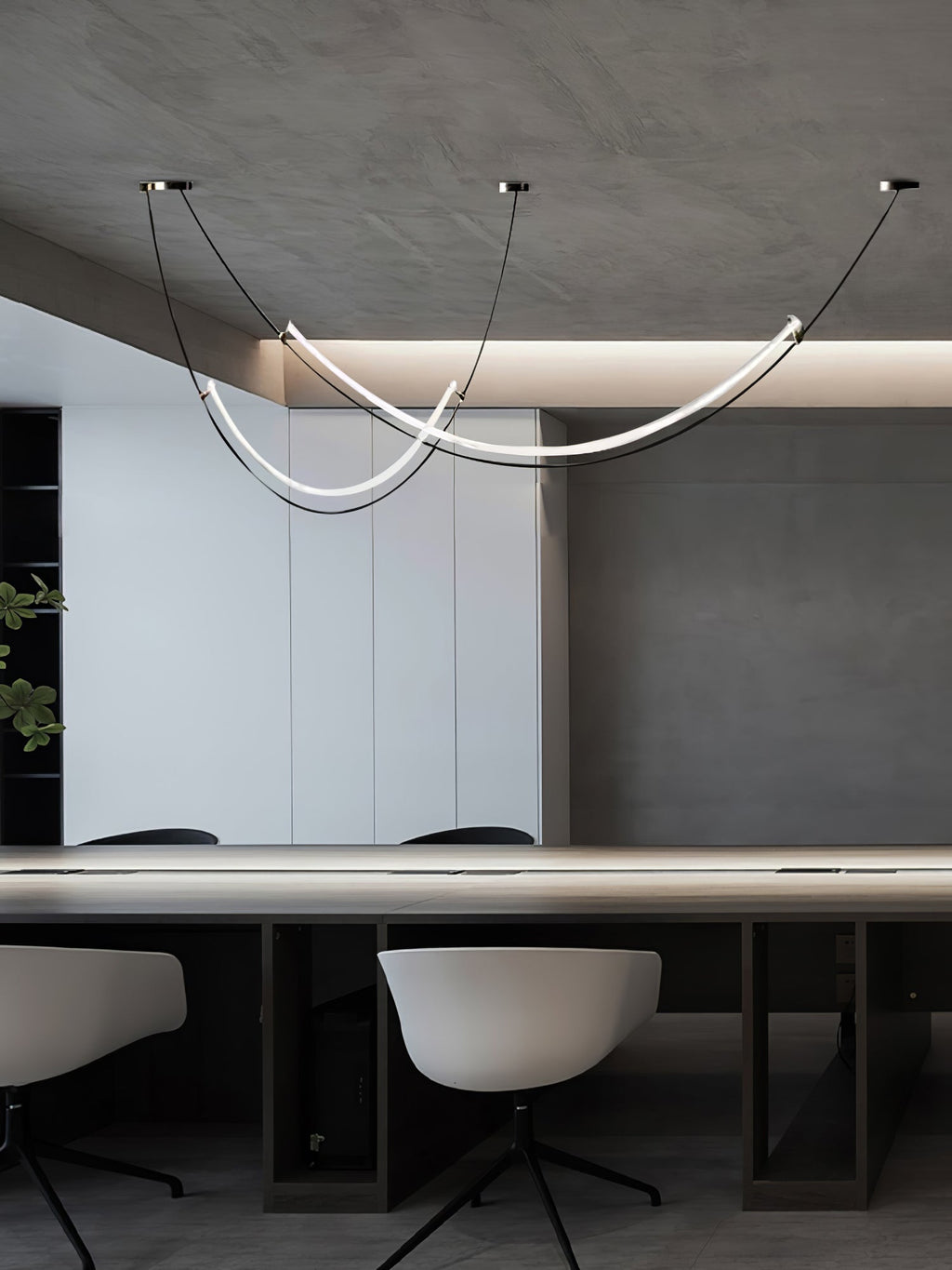Lampada a sospensione al neon doppia sfalsata — illuminazione integrata da 3000 K