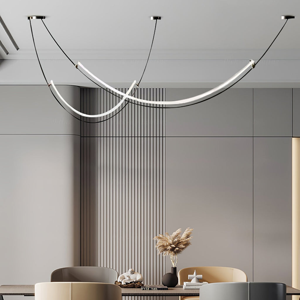Lampada a sospensione al neon doppia sfalsata — illuminazione integrata da 3000 K