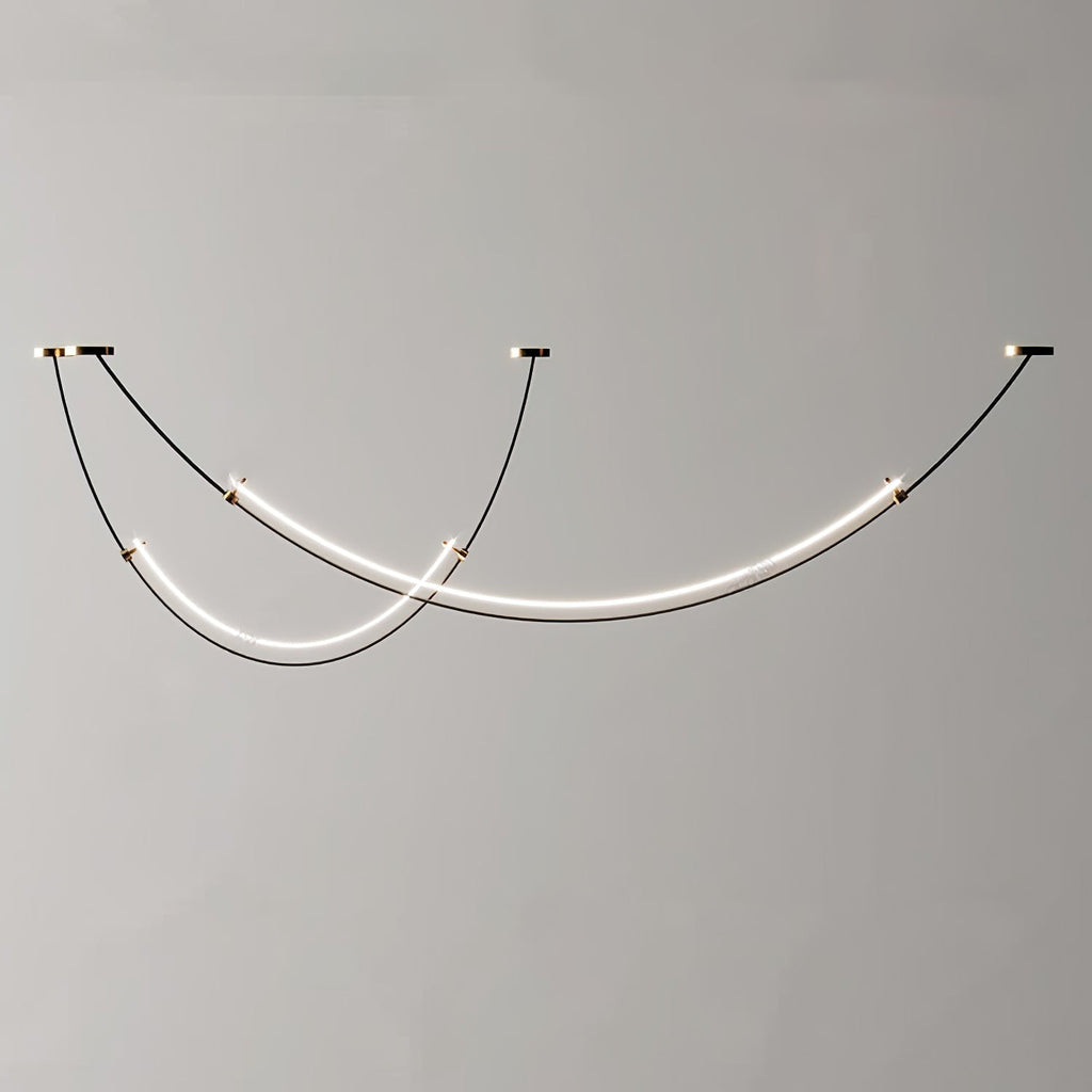 Lampada a sospensione al neon doppia sfalsata — illuminazione integrata da 3000 K