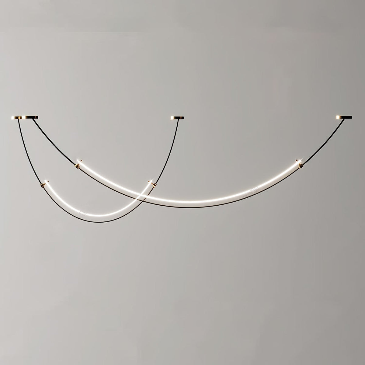 Lampada a sospensione al neon doppia sfalsata — illuminazione integrata da 3000 K