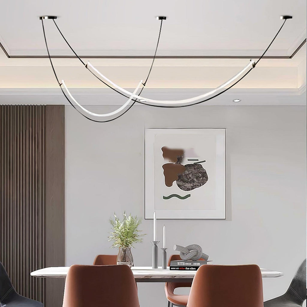 Lampada a sospensione al neon doppia sfalsata — illuminazione integrata da 3000 K