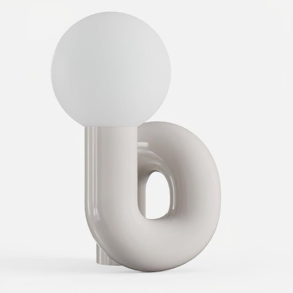 Candeeiro de mesa lúdico em forma de N — Forma orgânica escultural