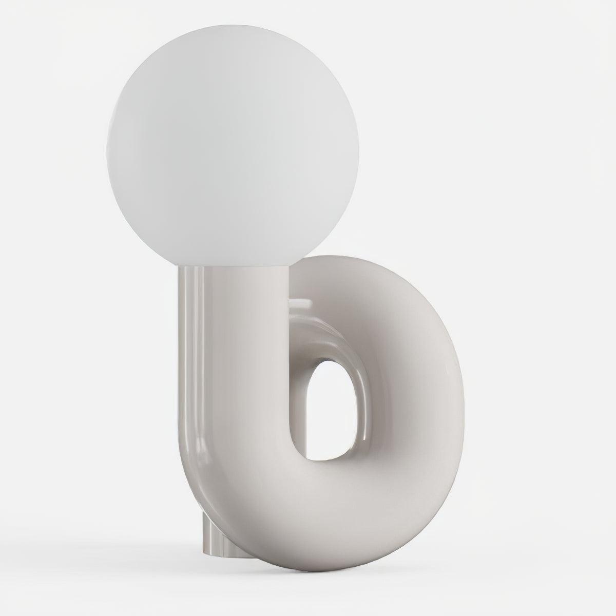 Candeeiro de mesa lúdico em forma de N — Forma orgânica escultural