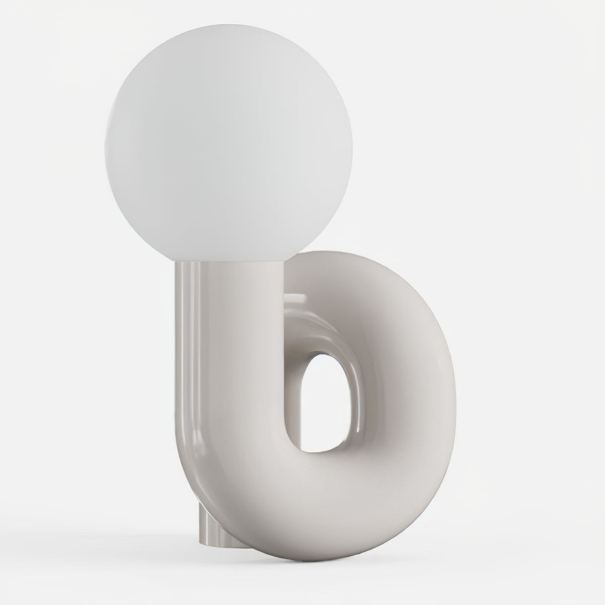 Candeeiro de mesa lúdico em forma de N — Forma orgânica escultural