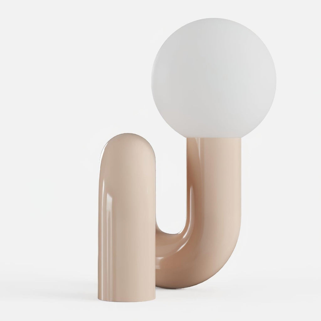 Candeeiro de mesa lúdico em forma de N — Forma orgânica escultural
