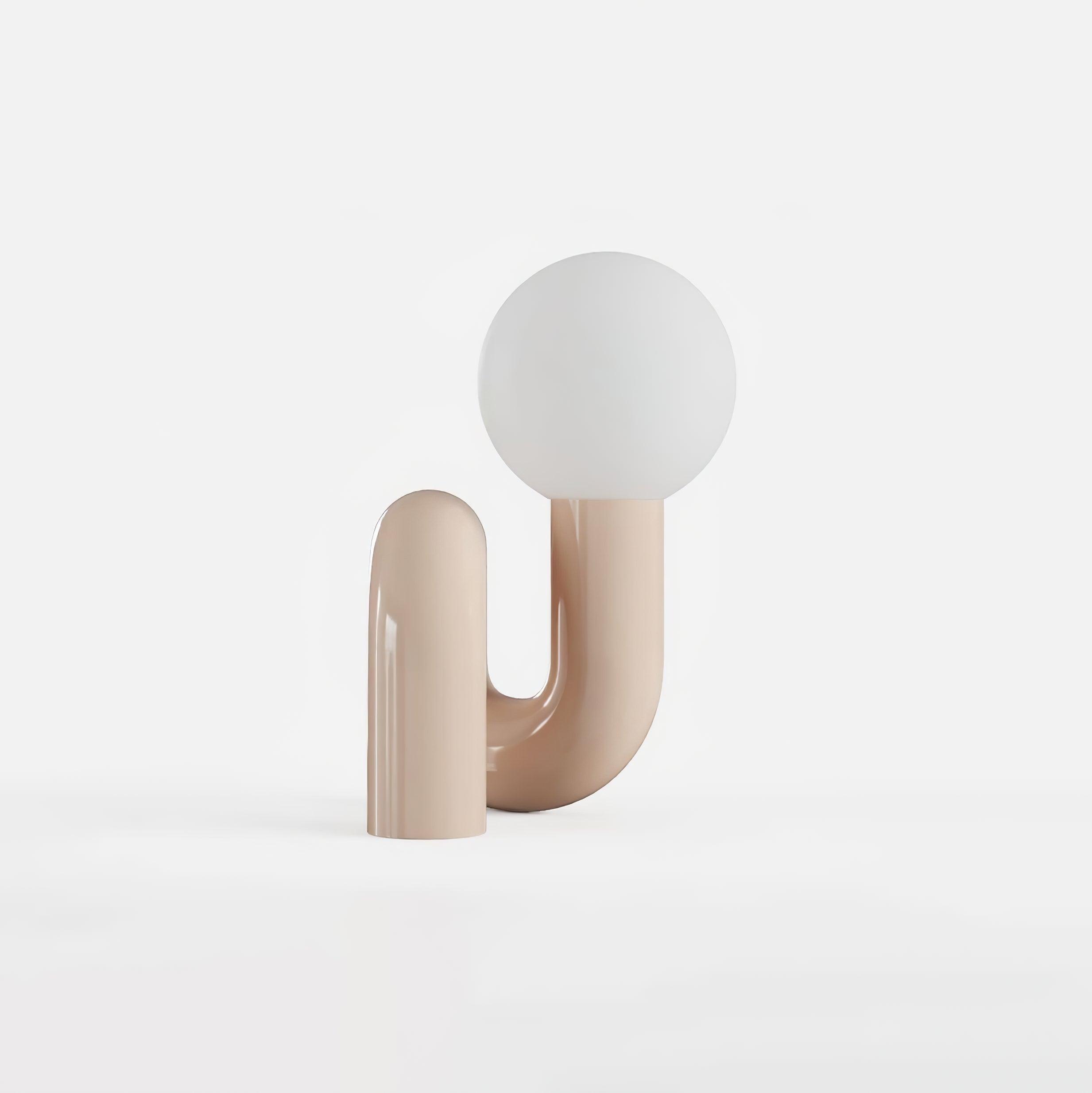 Candeeiro de mesa lúdico em forma de N — Forma orgânica escultural