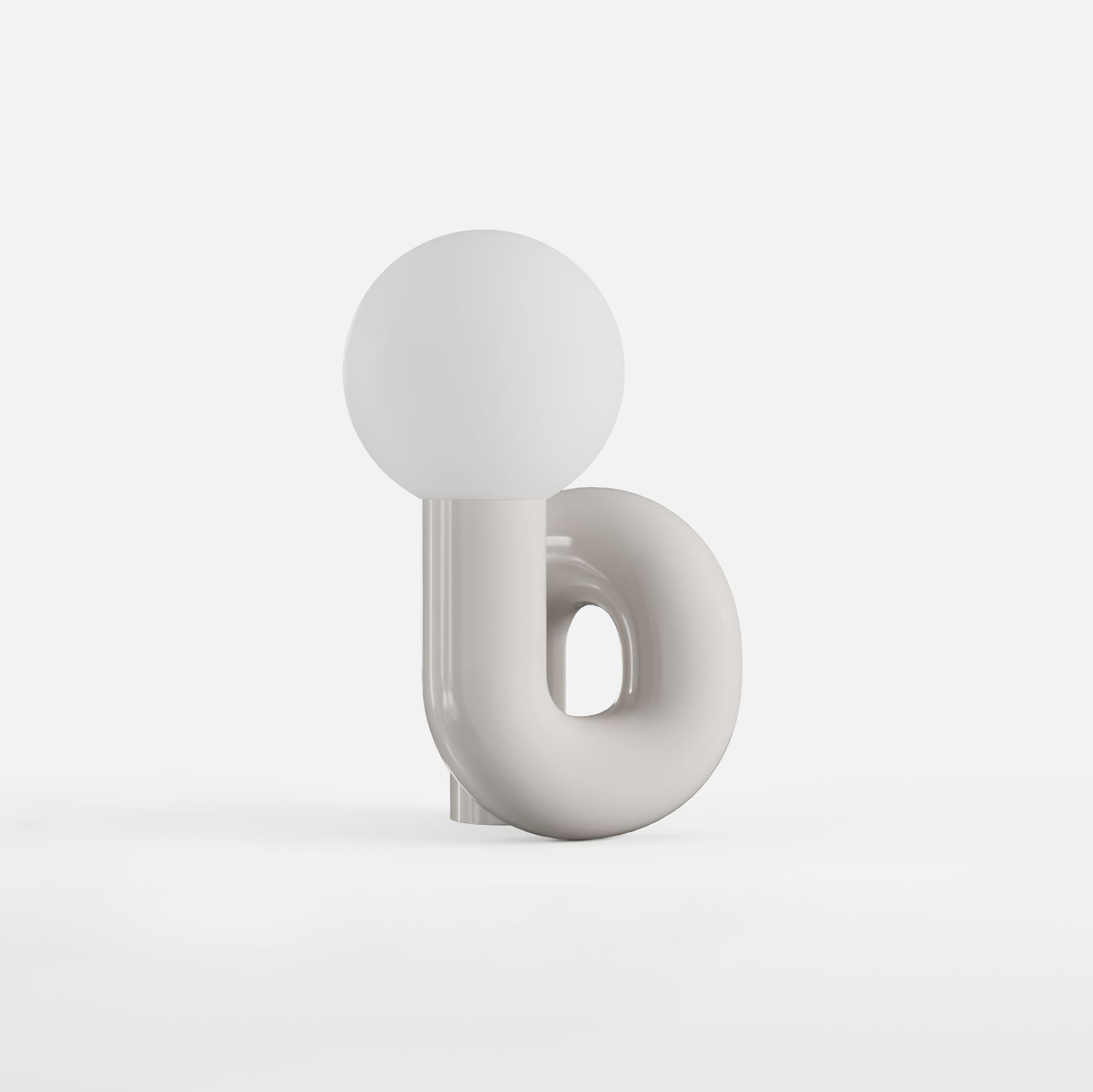Candeeiro de mesa lúdico em forma de N — Forma orgânica escultural