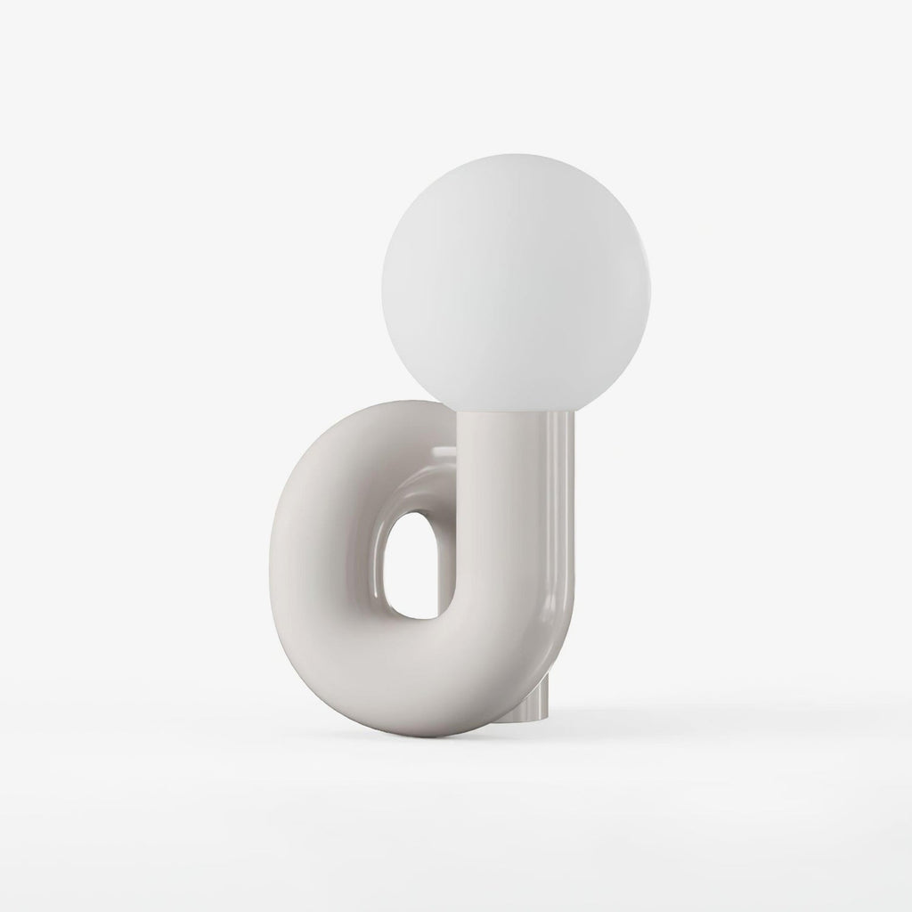 Candeeiro de mesa lúdico em forma de N — Forma orgânica escultural
