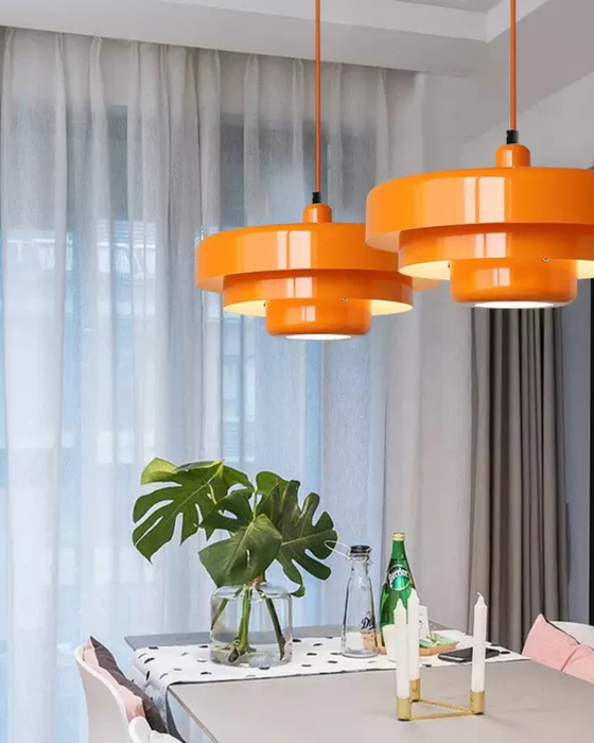 Marinelle | Retro-Style Orange Pendant Light With a Bold Modern Twist | Orntli