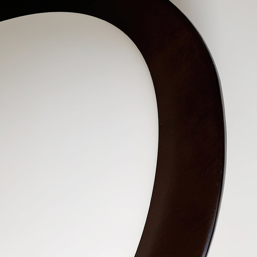 Lámpara de techo ovalada de madera natural - marco minimalista, LED integrado de 3000K, diámetro de 38cm o 58cm