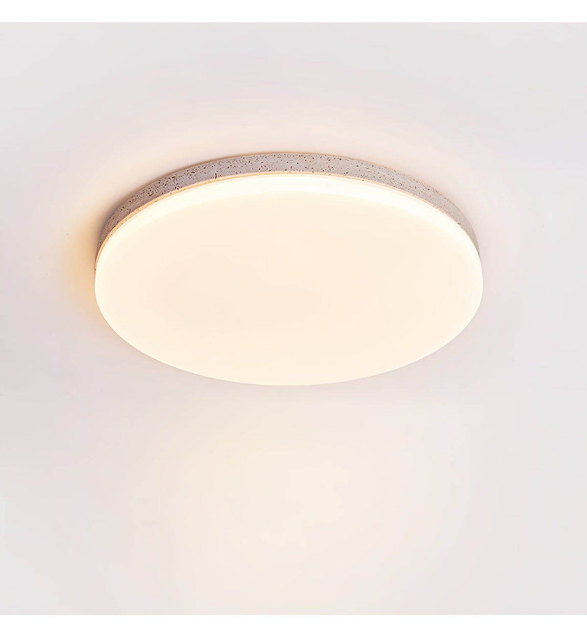 Orla Travertine Ceiling Light — Integrated LED, Warm White