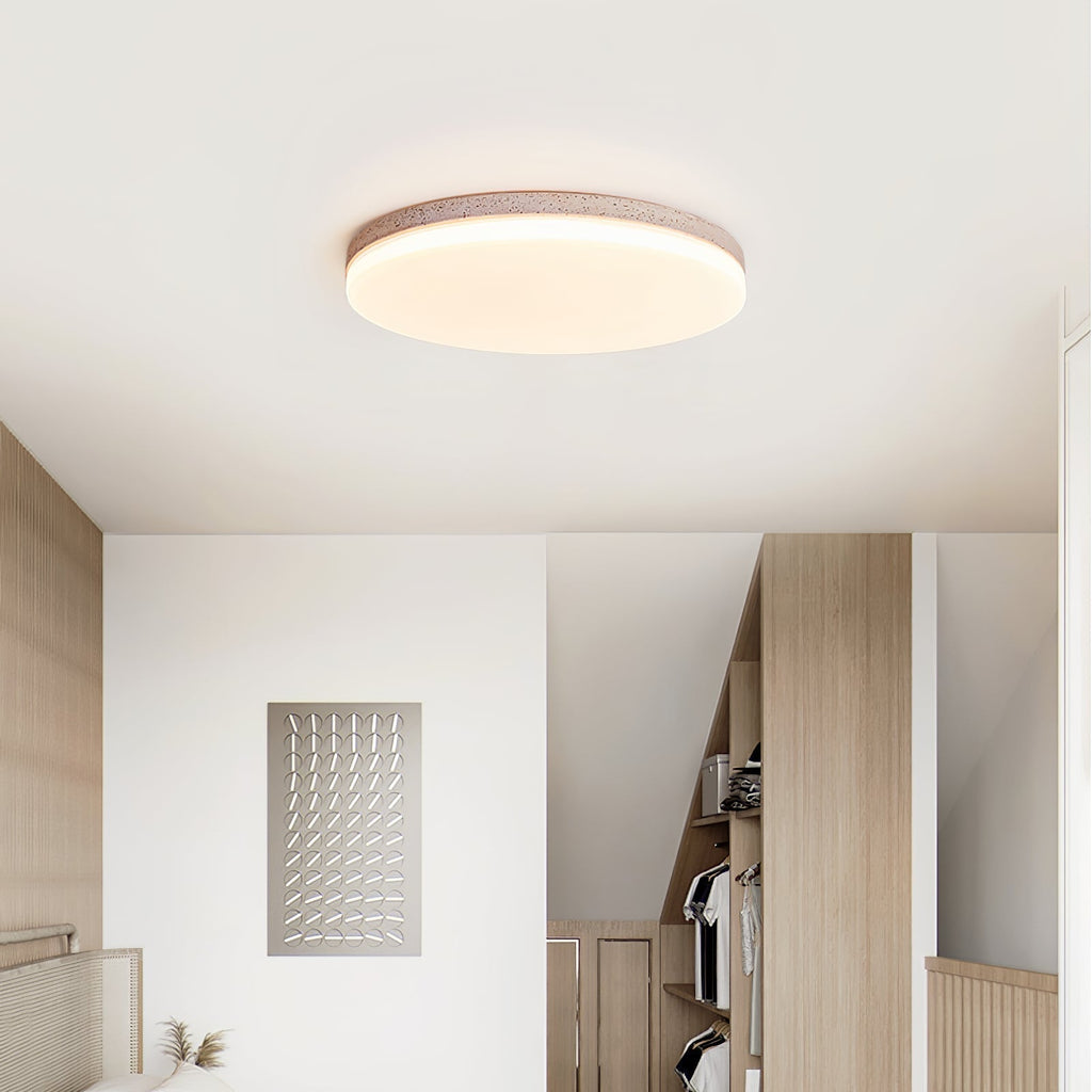 Orla Travertine Ceiling Light — Integrated LED, Warm White