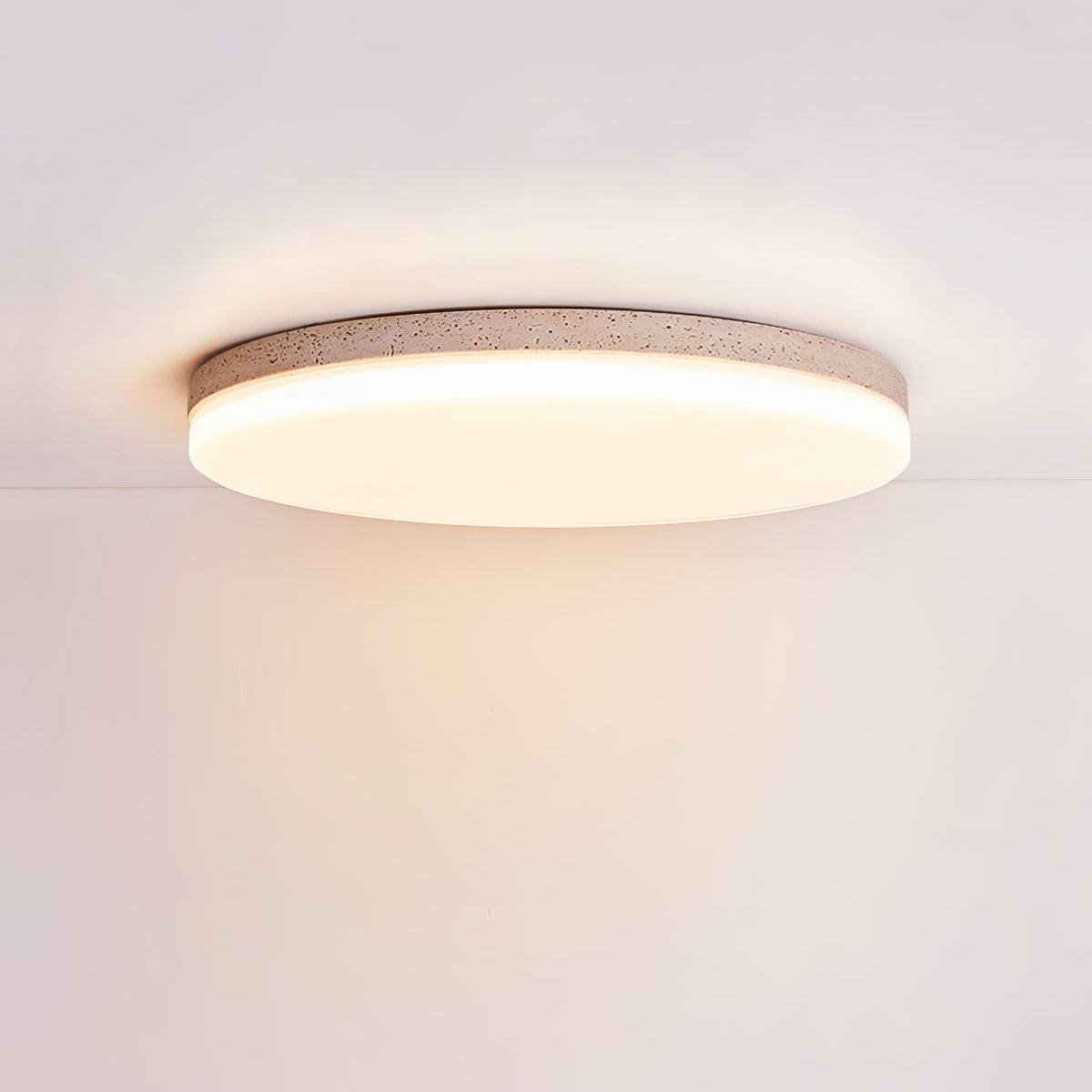 Orla Travertine Ceiling Light — Integrated LED, Warm White