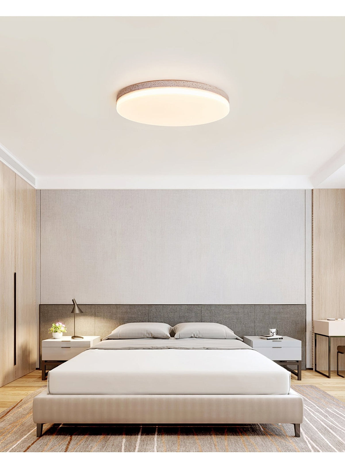 Orla Travertine Ceiling Light — Integrated LED, Warm White