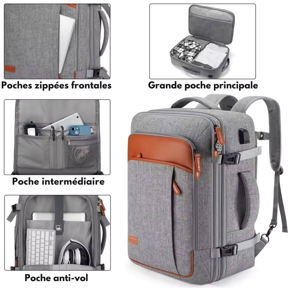 VoyageLite Pack Kabinenrucksack mit Schuhfach und USB-Anschluss