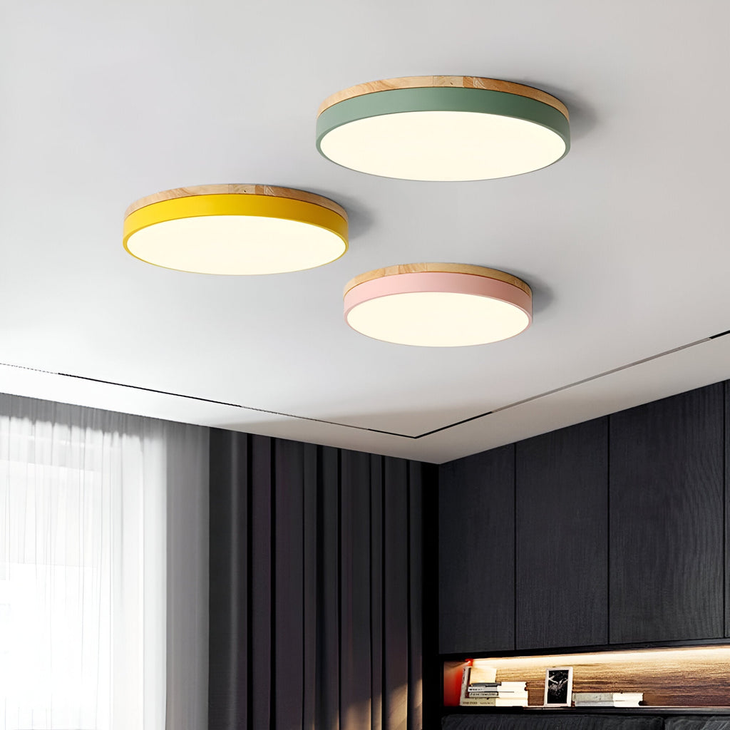 Nordycka minimalistyczna lampa sufitowa LED - okrągła lampa montowana bezpośrednio do sufitu z akrylowym kloszem