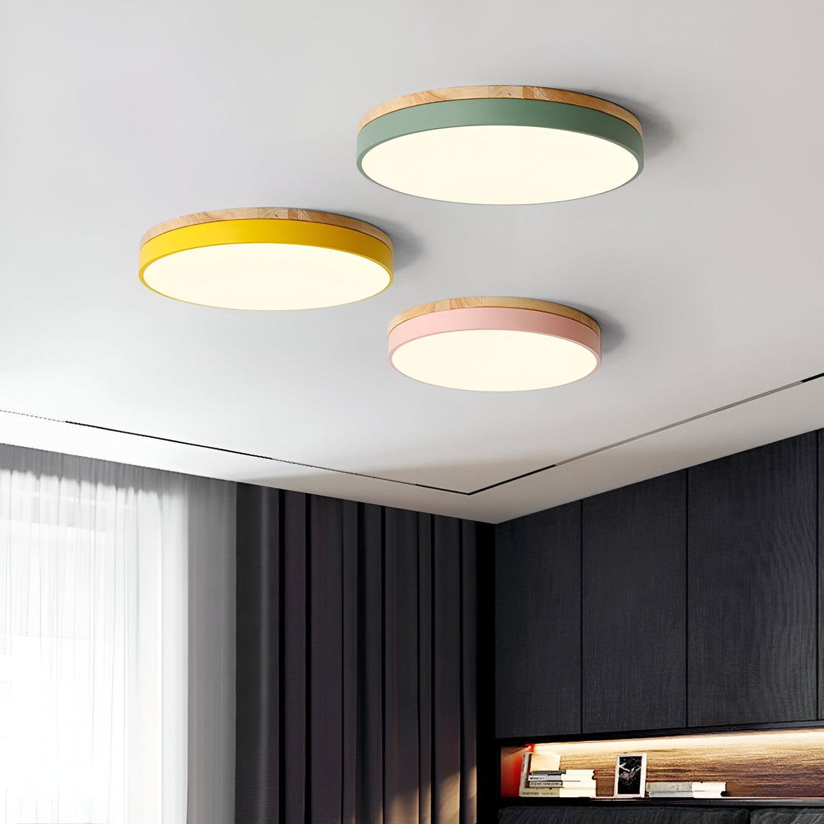 Nordycka minimalistyczna lampa sufitowa LED - okrągła lampa montowana bezpośrednio do sufitu z akrylowym kloszem