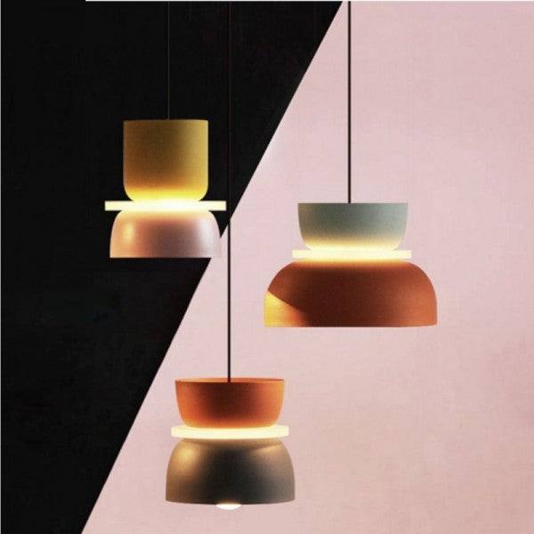 Luminária Suspensa Macaron LumiNord Estilo Escandinavo Alumínio Acrílico