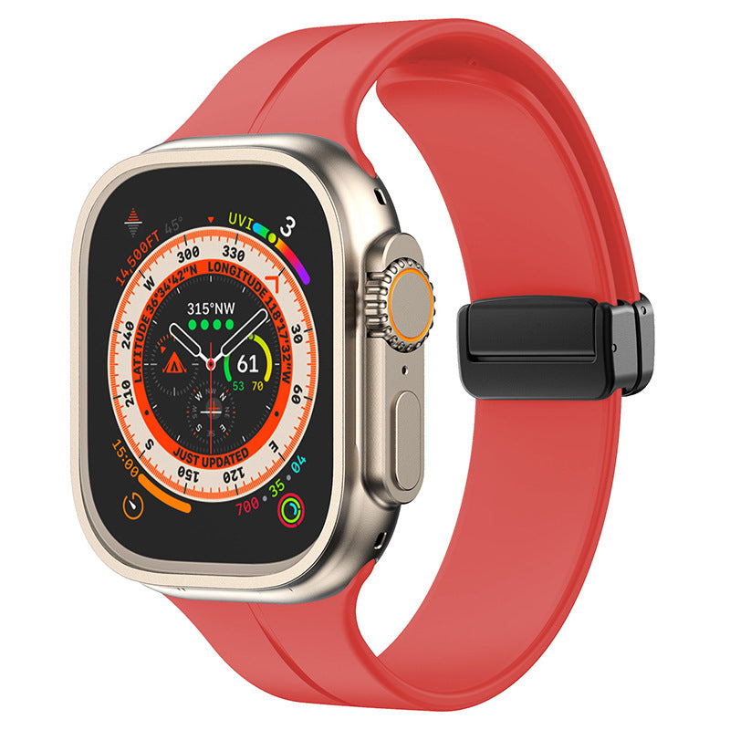Bracelet pliable magnétique simple en silicone pour Apple Watch