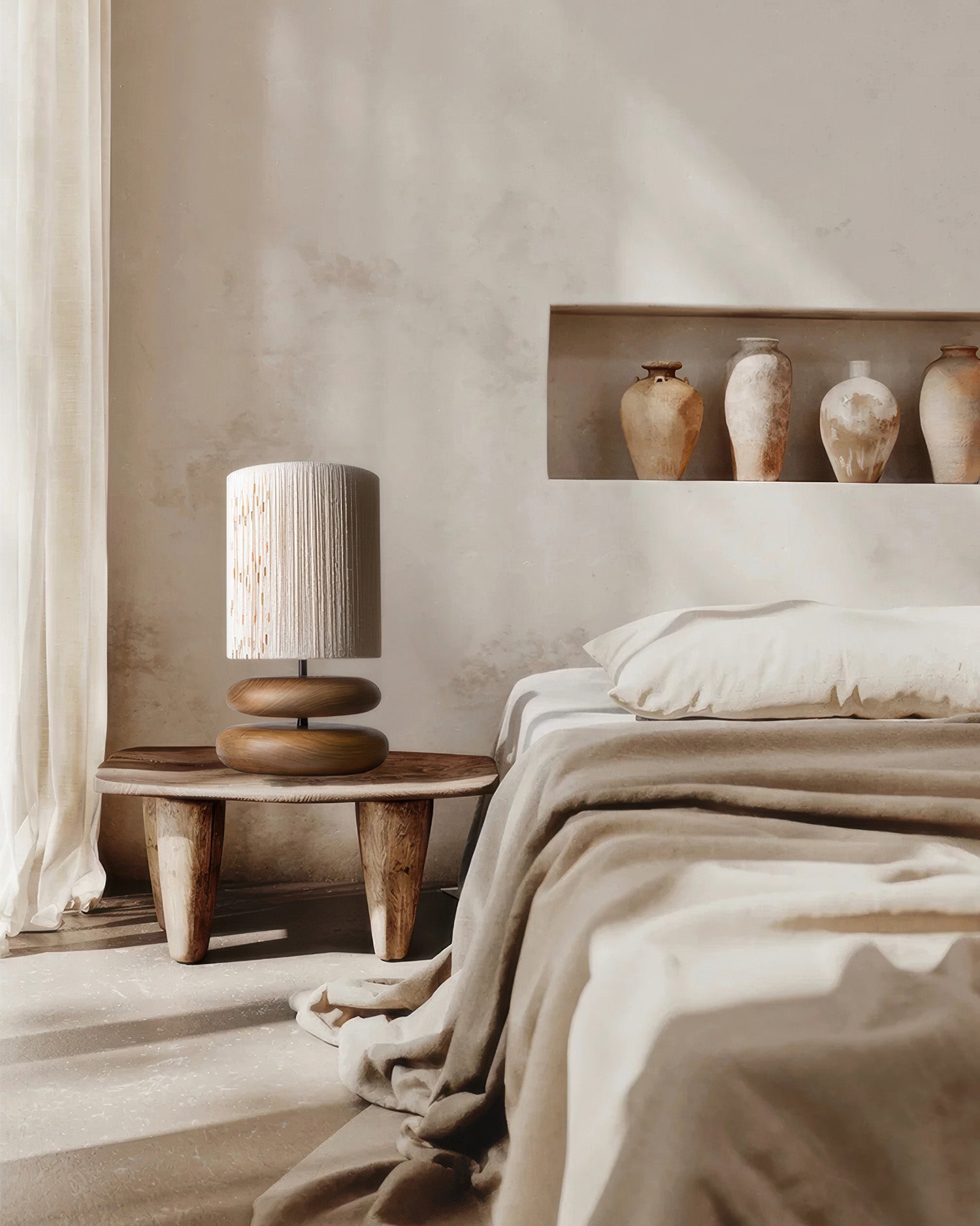 Satori Nyugodt Fa Asztali Lámpa