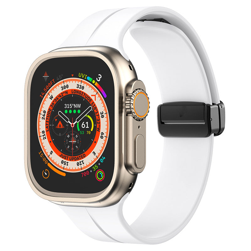 Bracelet pliable magnétique simple en silicone pour Apple Watch