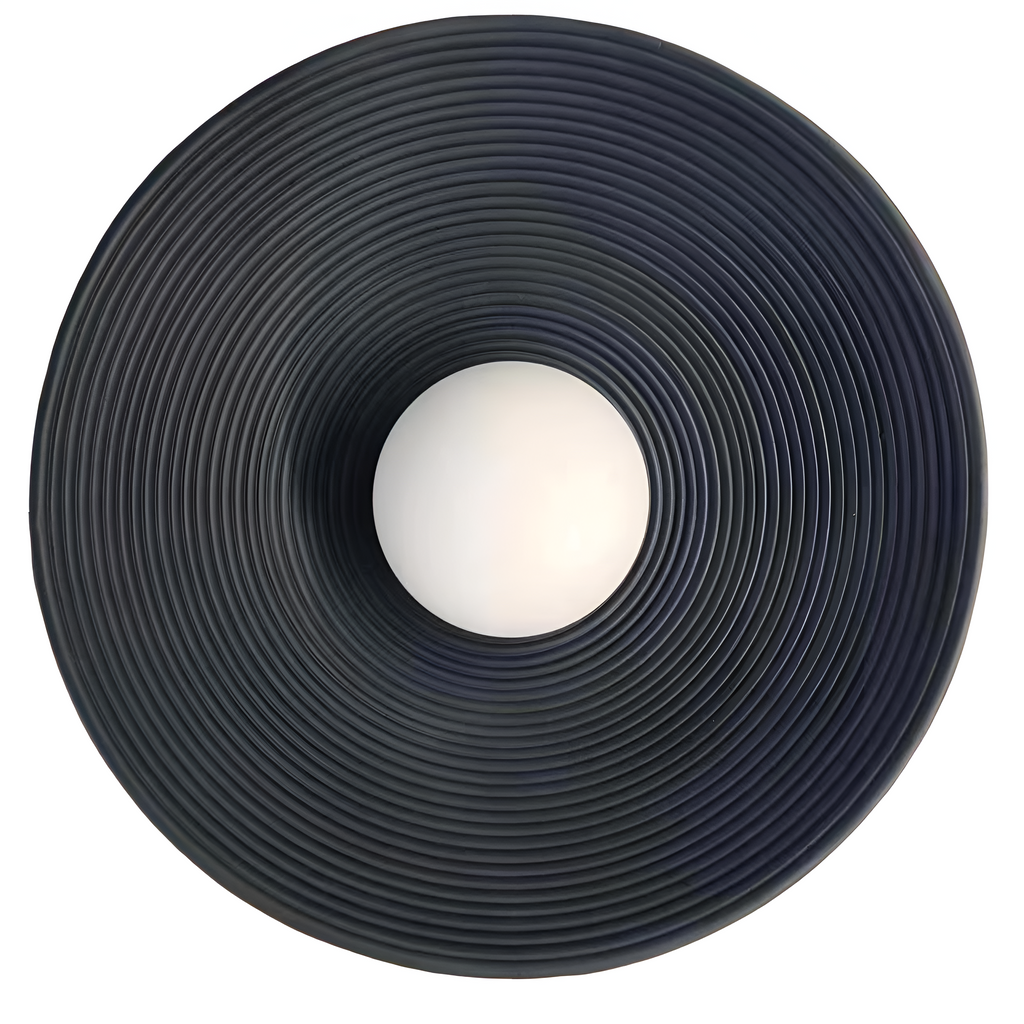 Aplique de pared retro de cerámica estilo japandi - lámpara de diseño redonda de resina