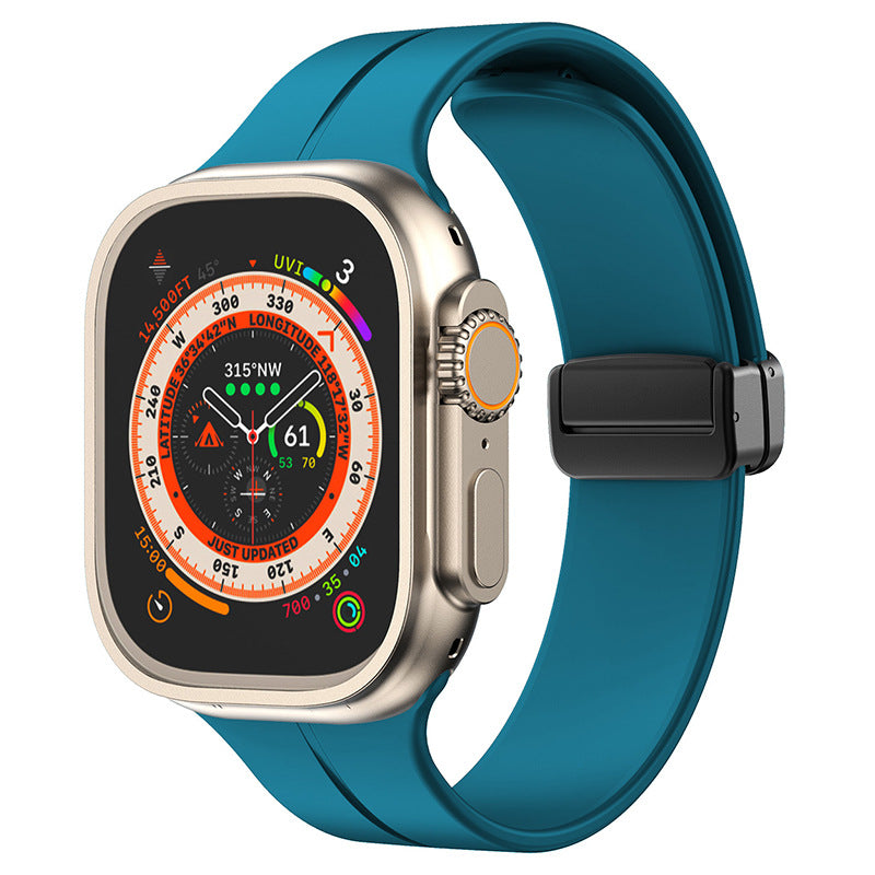 Bracelet pliable magnétique simple en silicone pour Apple Watch