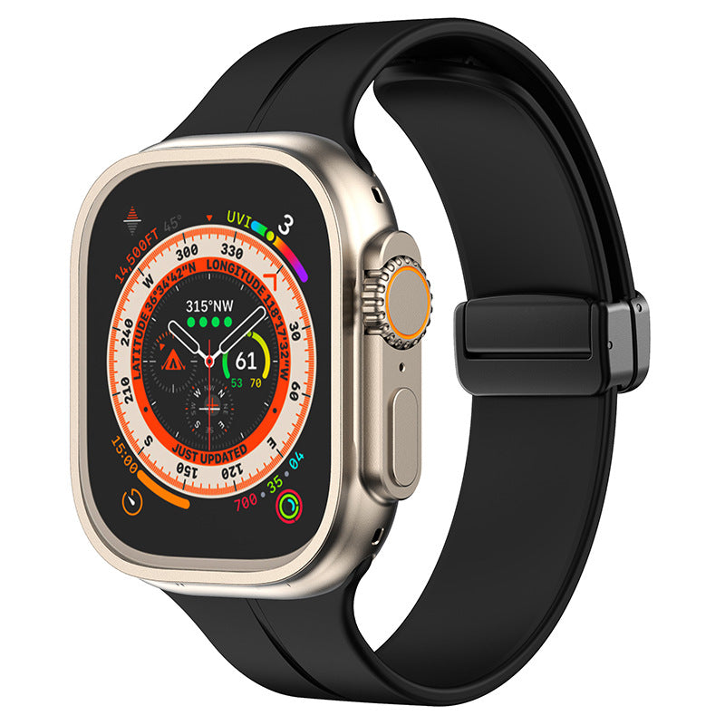 Bracelet pliable magnétique simple en silicone pour Apple Watch