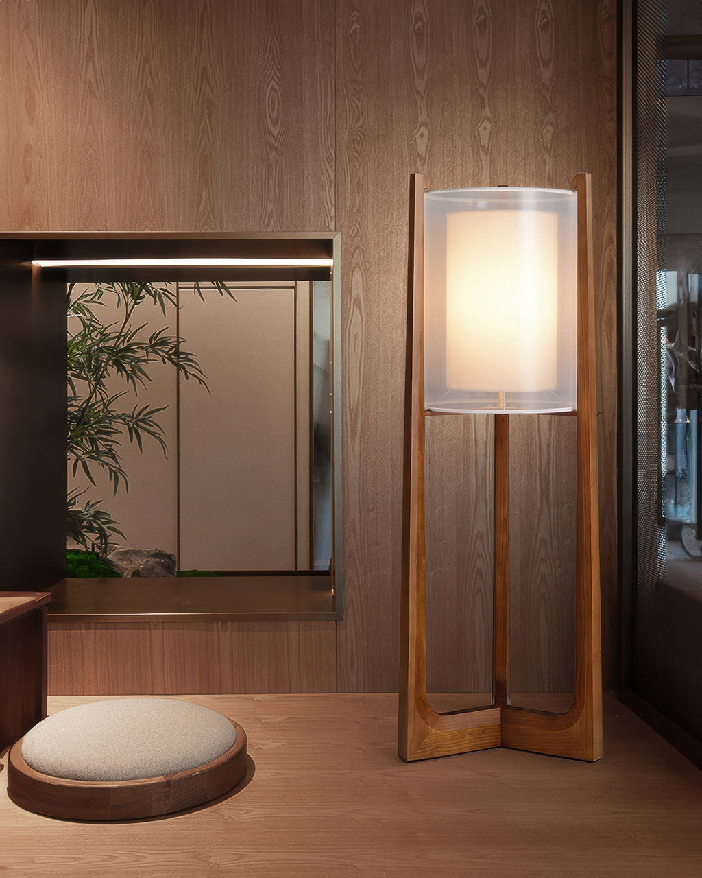 Minimalistička podna lampa Walnut Harmony