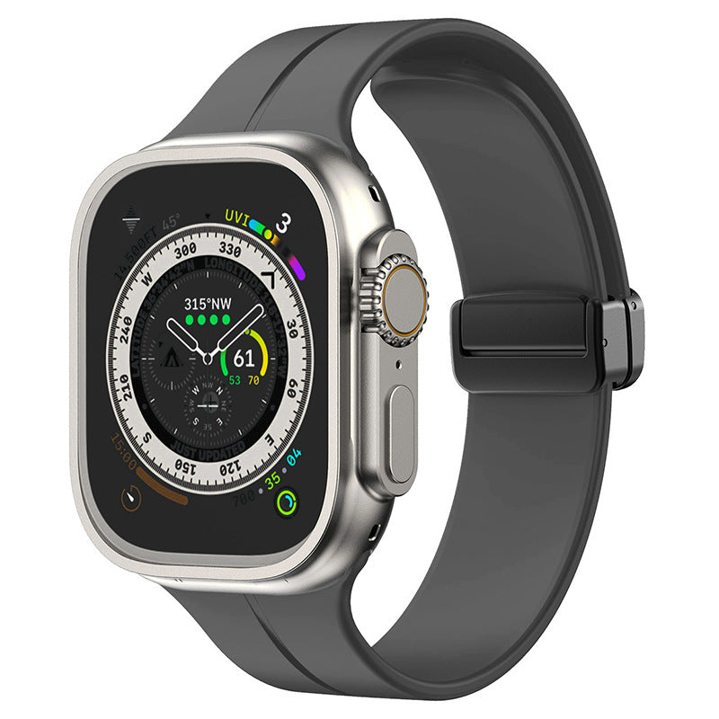 Bracelet pliable magnétique simple en silicone pour Apple Watch
