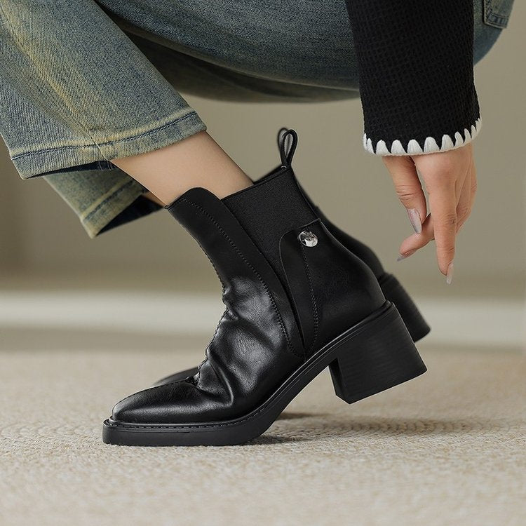 Bottes cheville en cuir italien Grazia
