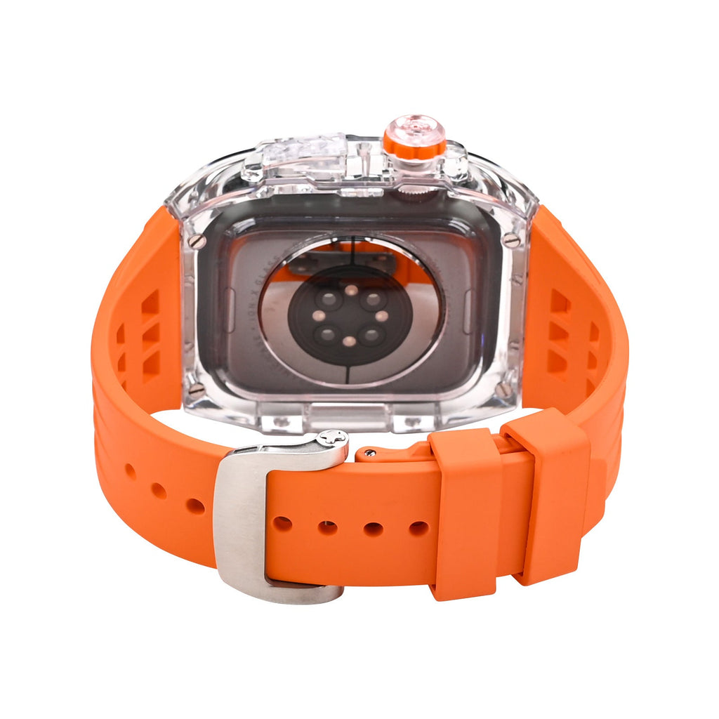 RM V30 Glacier Series Fluororubber Band Transparent Case Retrofit Kit For Apple Watch