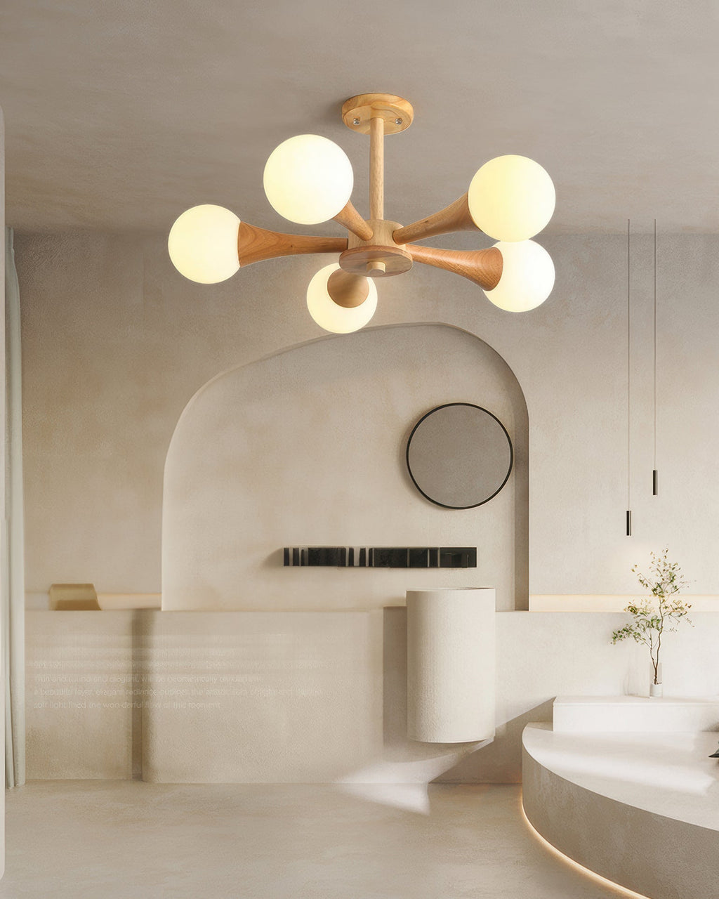 Skandinavska orahova jednostavnost viseća svjetiljka