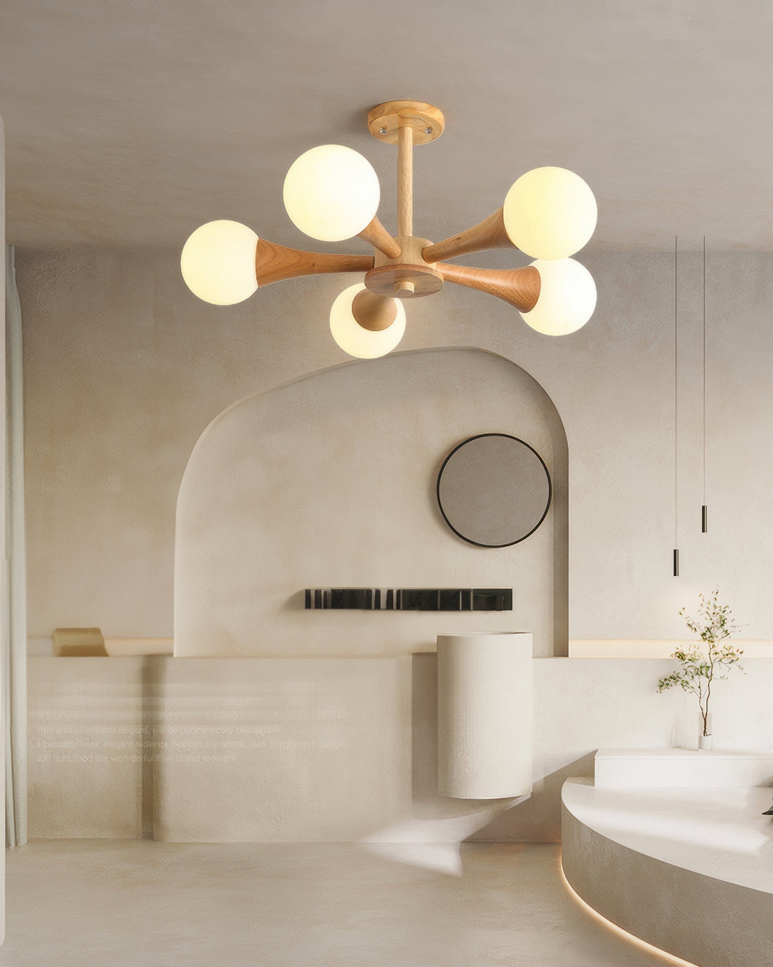 Skandinavska orahova jednostavnost viseća svjetiljka