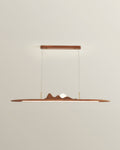 Dřevěná závěsná lampa s páskem Minimalistický design jednou linií