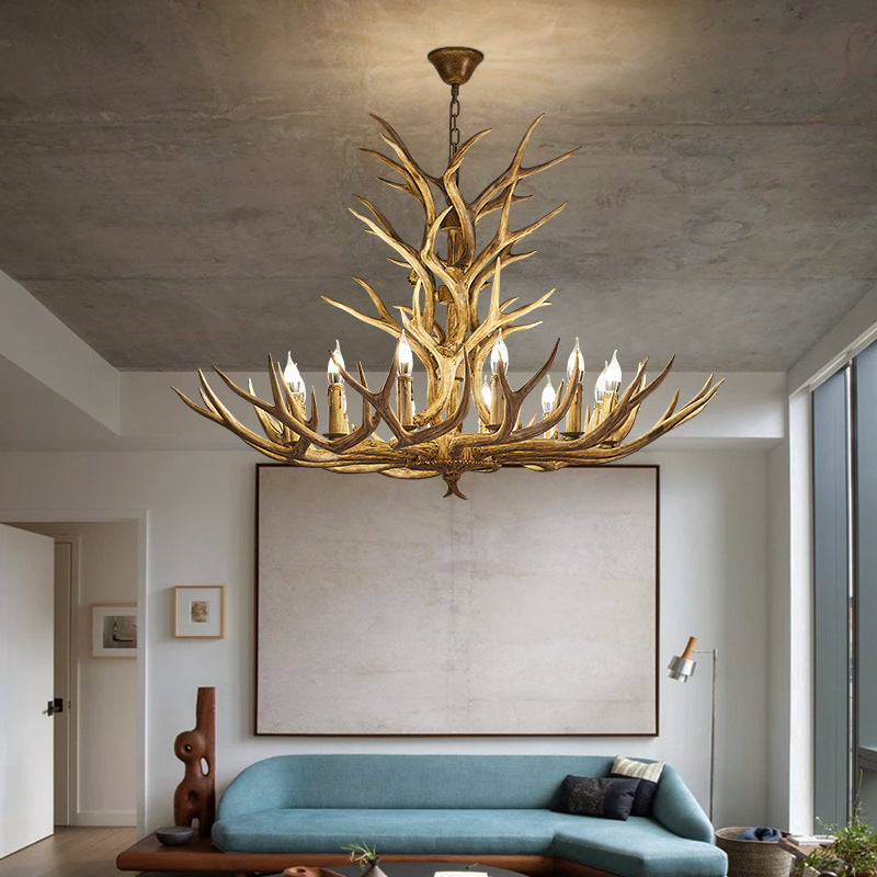 Lámpara colgante retro LED Silva — lámpara de techo de madera y metal