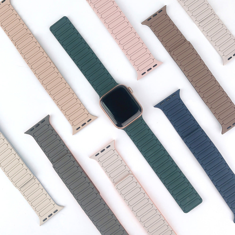 Bracelet boucle magnétique en silicone pour Apple Watch