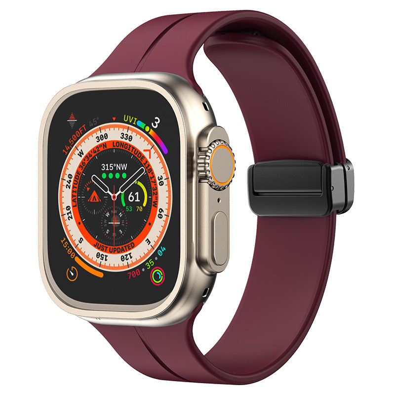 Bracelet pliable magnétique simple en silicone pour Apple Watch