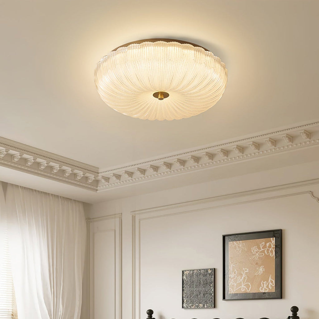 Plafonnier en verre ondulé Halo - ~12W à ~27W, Ø 7.9″–11.8″