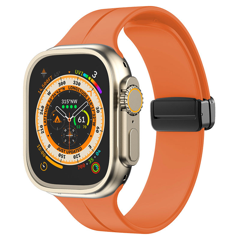Bracelet pliable magnétique simple en silicone pour Apple Watch