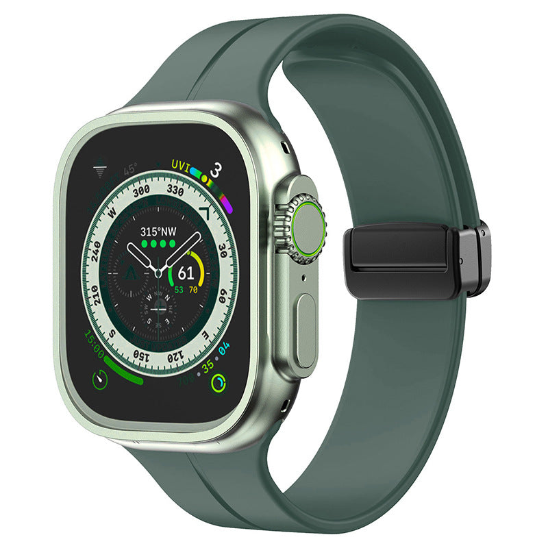 Bracelet pliable magnétique simple en silicone pour Apple Watch