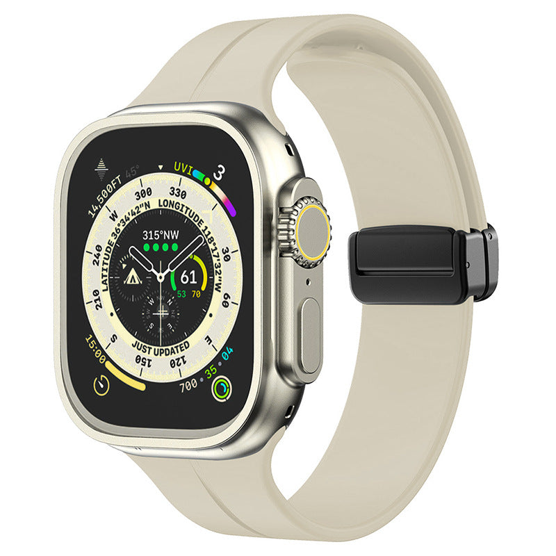 Bracelet pliable magnétique simple en silicone pour Apple Watch
