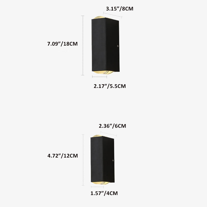 AeroGlow 防水 LED 户外墙灯 矩形上下照铝制灯具