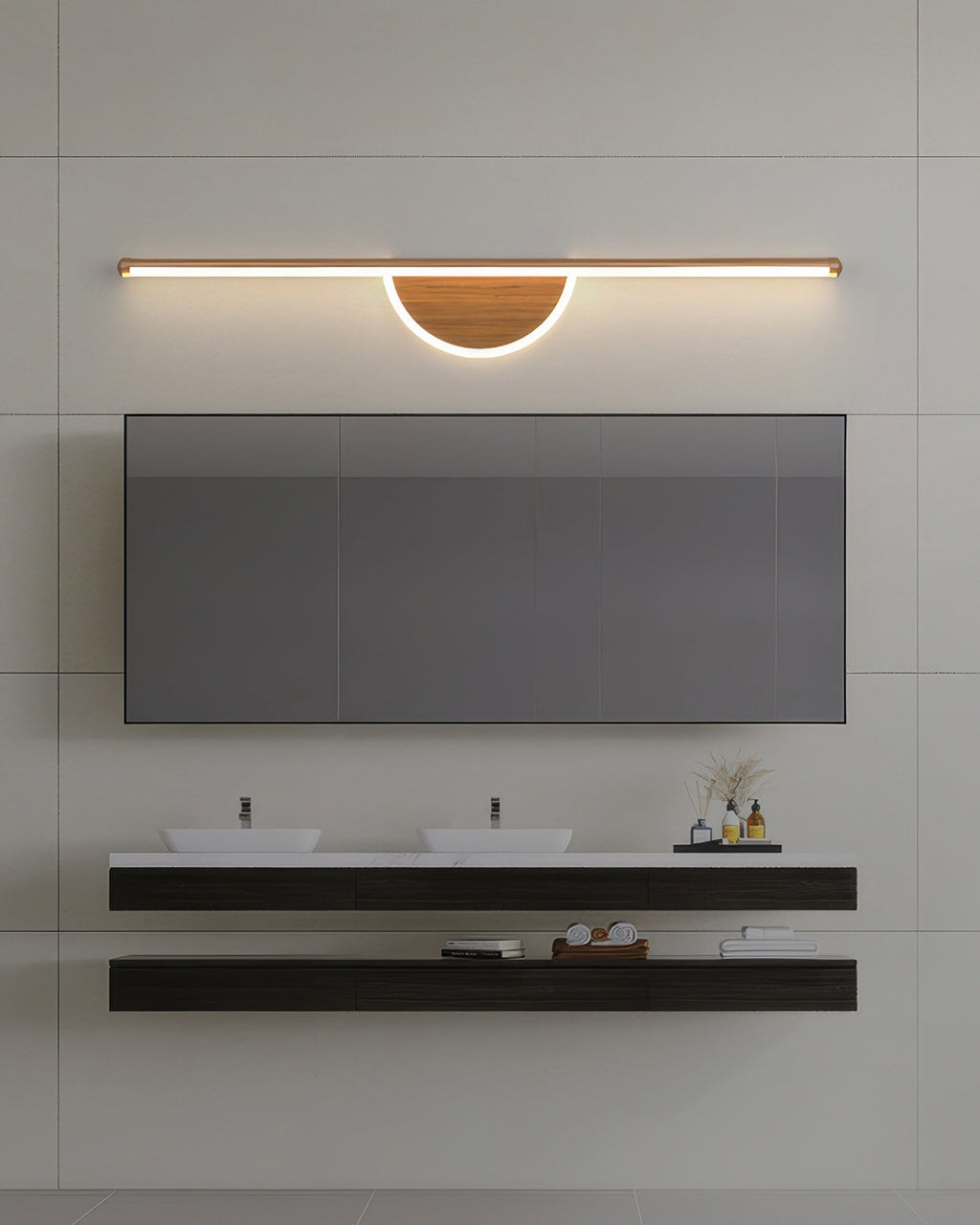 Wooden Arc Modern Wall Lamp