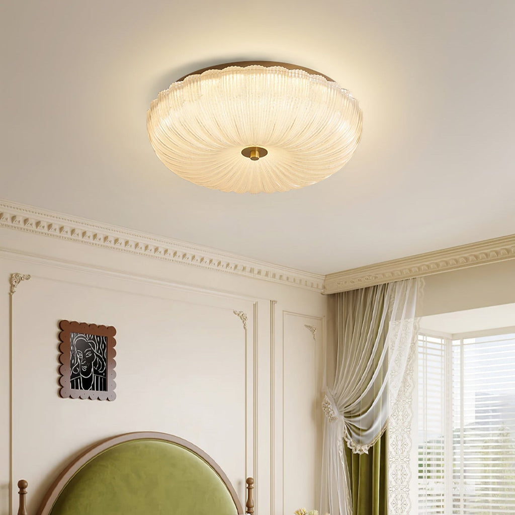 Plafonnier en verre ondulé Halo - ~12W à ~27W, Ø 7.9″–11.8″