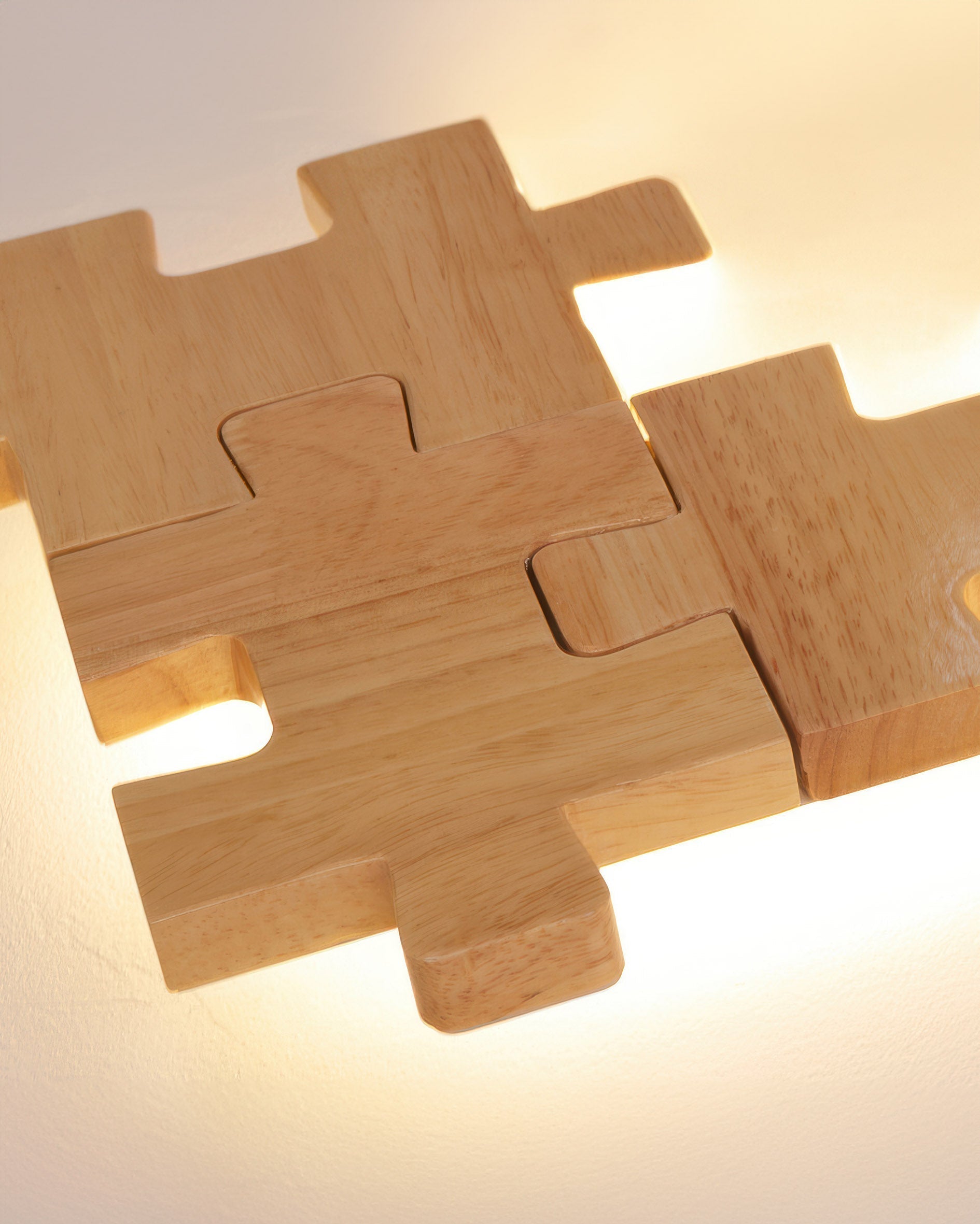 Severské dřevěné puzzle Světelná LED nástěnná lampa