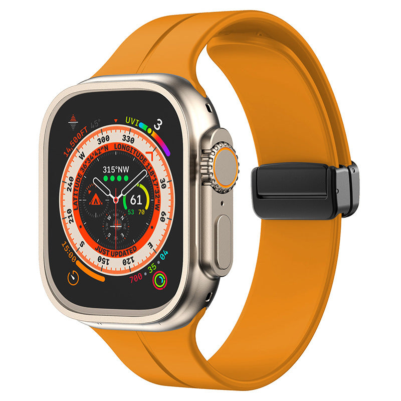 Bracelet pliable magnétique simple en silicone pour Apple Watch