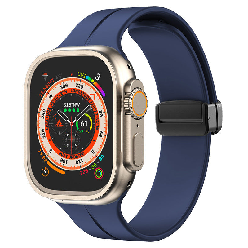 Bracelet pliable magnétique simple en silicone pour Apple Watch